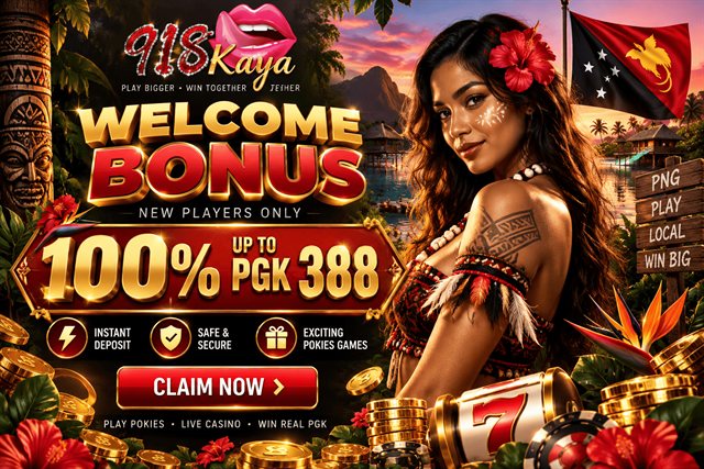 918Kaya welcome bonus — 100% up to PGK 388